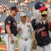 U.S. Navy Band Country Current Bluegrass Ensemble performs before &quot;Navy Day&quot; at the Nationals stadium