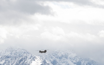 Alaska Army National Guard Chinooks participate in Memorial Jump