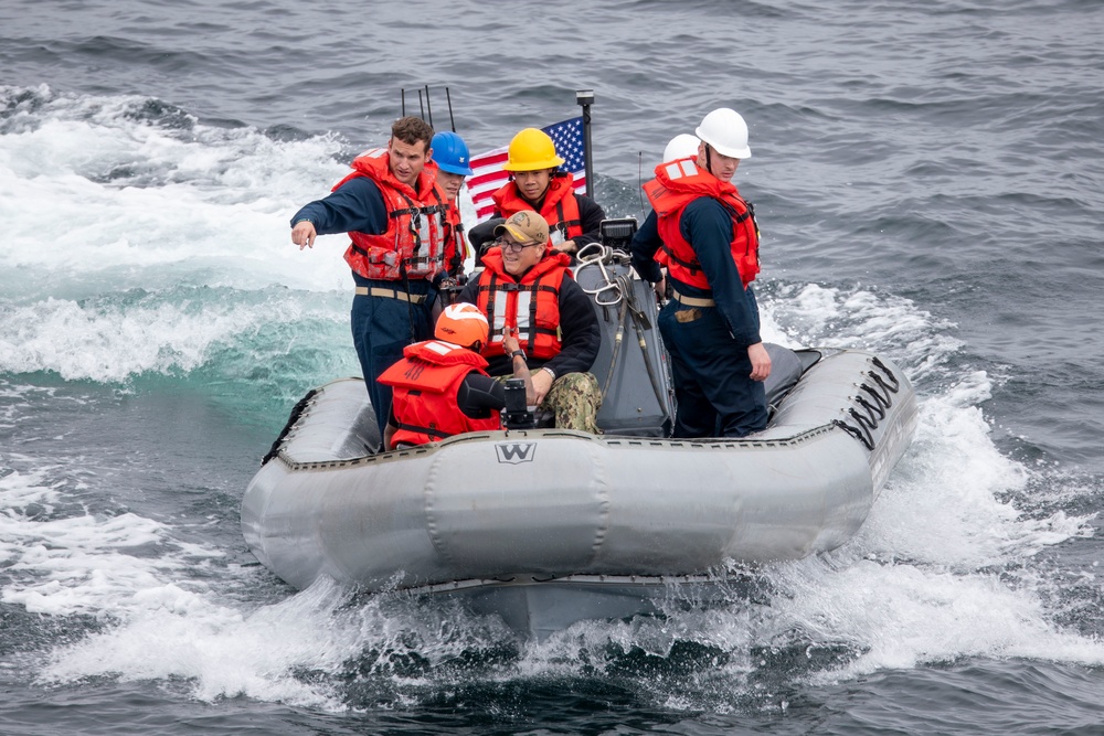 USS Tripoli Sailors conduct boat ops