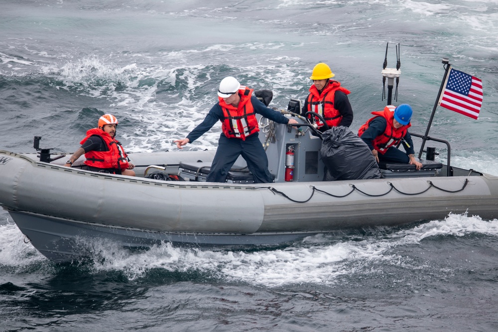 USS Tripoli Sailors conduct boat ops