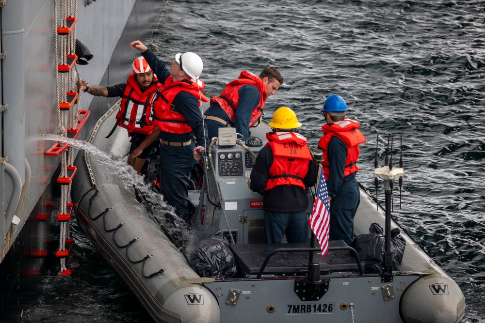 USS Tripoli Sailors conduct boat ops