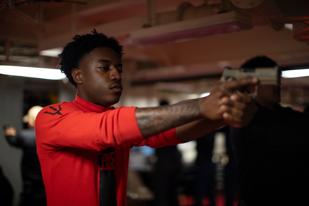 USS Tripoli Conducts Weapons Familiarization Training