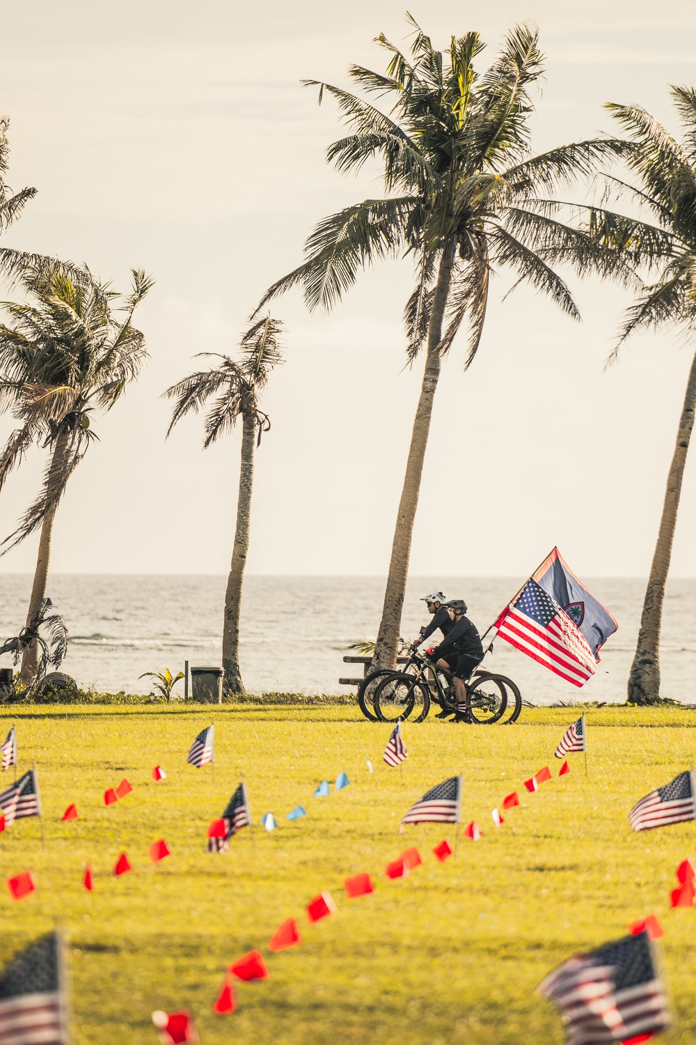 Community and Military Unite at Asan Beach Park for Memorial Day Flag Tribute