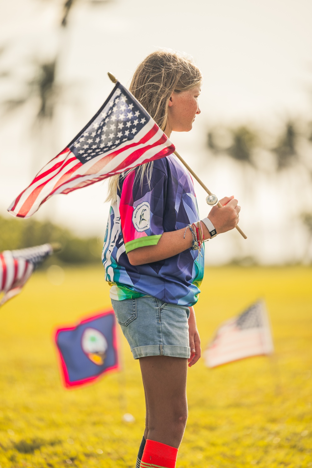 Community and Military Unite at Asan Beach Park for Memorial Day Flag Tribute