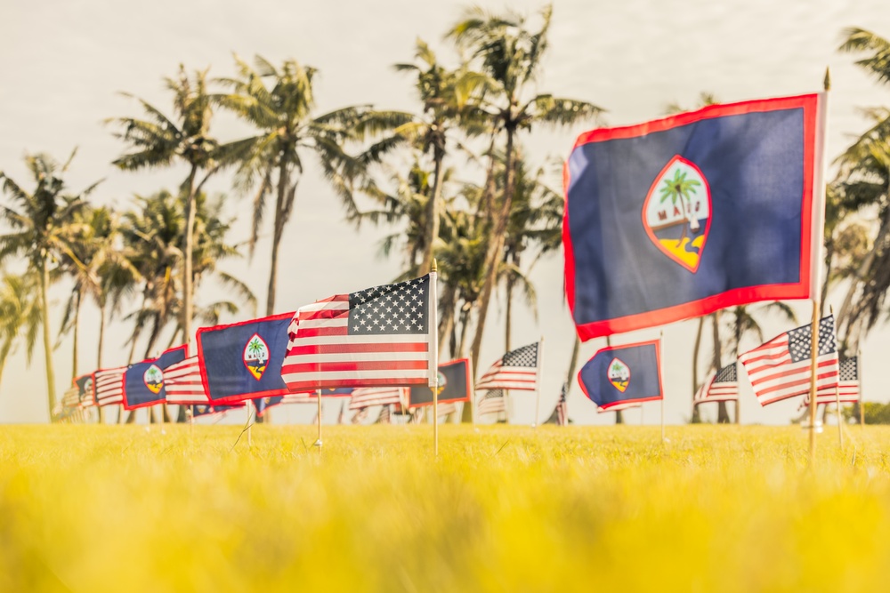 Community and Military Unite at Asan Beach Park for Memorial Day Flag Tribute