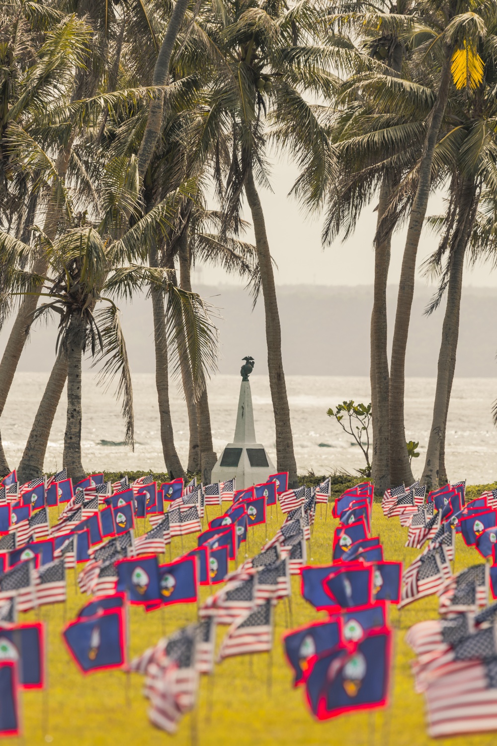 Community and Military Unite at Asan Beach Park for Memorial Day Flag Tribute