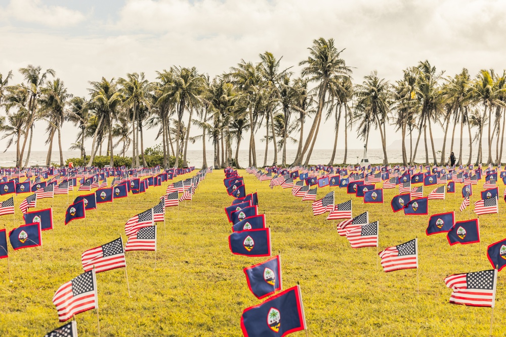 Community and Military Unite at Asan Beach Park for Memorial Day Flag Tribute