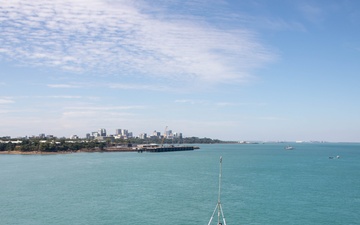 USS Emory S. Land ports at Darwin, Australia