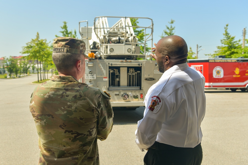 Brig. Gen. Sean Crockett fire department Visit