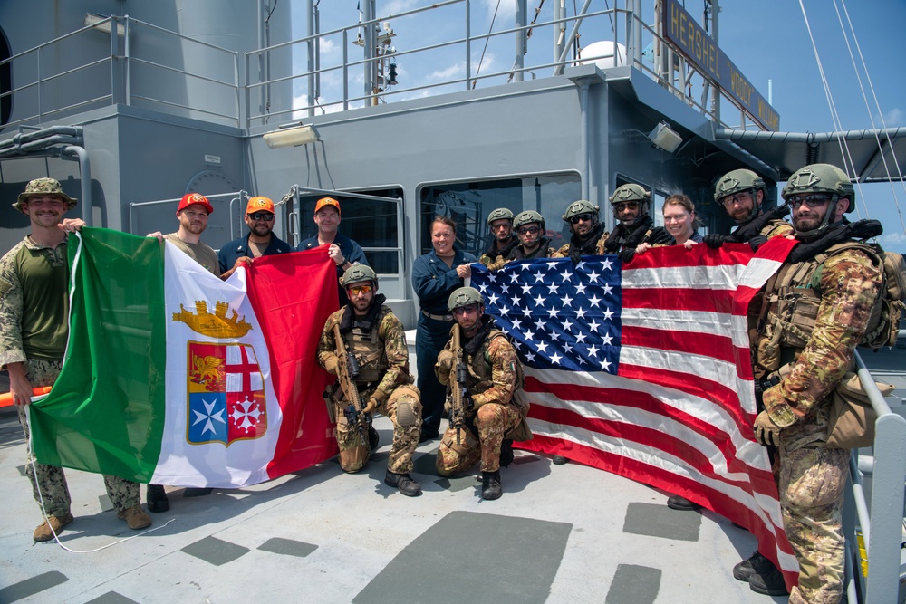 Hershel "Woody" Williams Conducts Flight Operations with Italian Navy