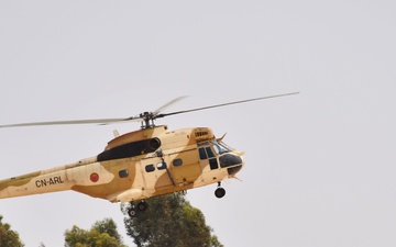 Moroccan Puma helicopter used for dynamic training in Tifnit