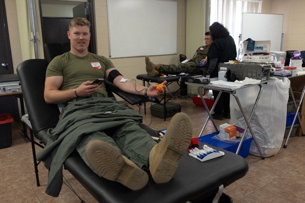 The American Red Cross conducts an annual blood drive on MCAS Yuma