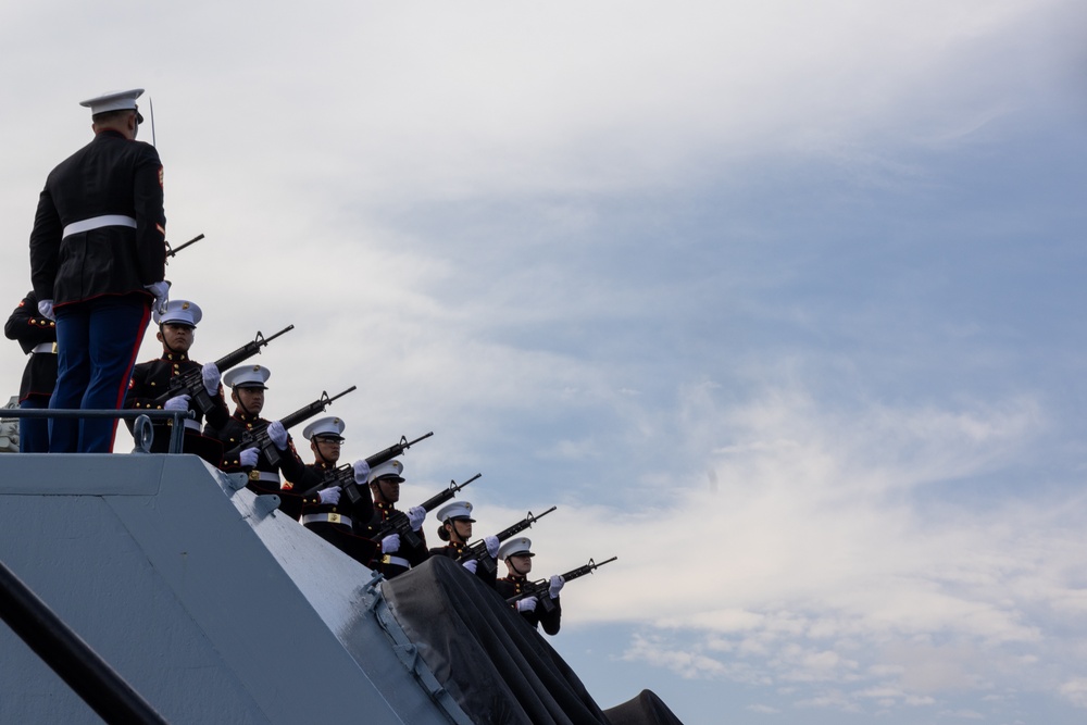Marines participate in USS North Carolina's Memorial Day Observance Ceremony