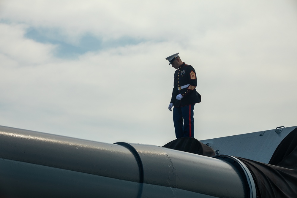 Marines participate in USS North Carolina's Memorial Day Observance Ceremony
