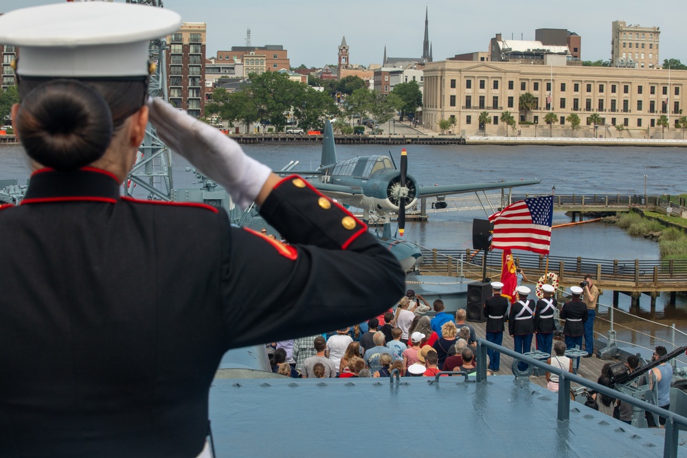 Marines participate in USS North Carolina's Memorial Day Observance Ceremony