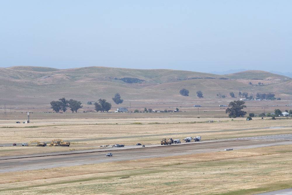 Runway construction at Travis AFB
