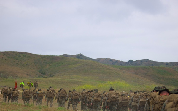 HQ Bn. Marines hike it out
