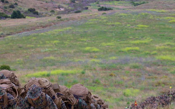 HQ Bn. Marines hike it out