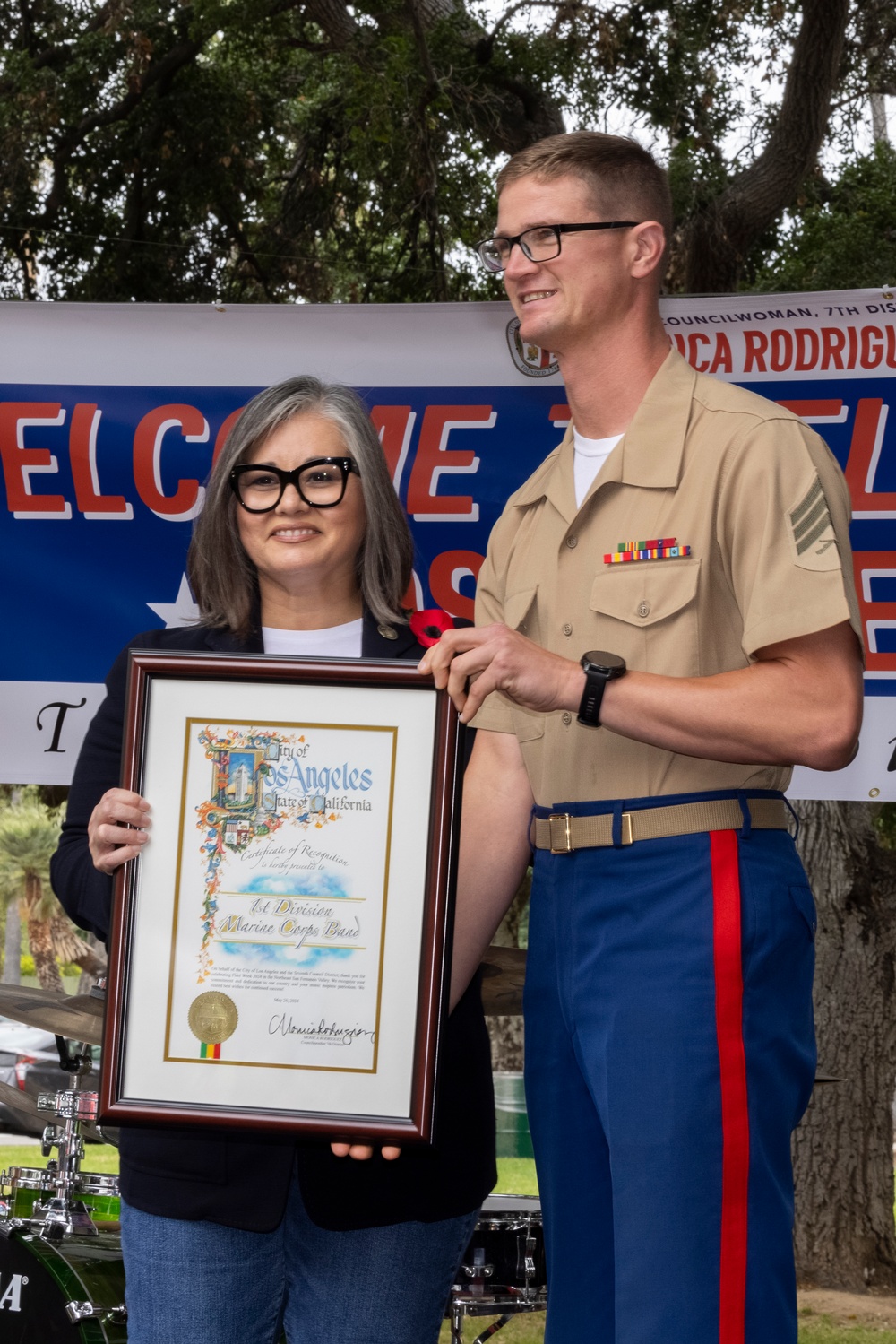 LA Fleet Week 2024: 1st Marine Division Band plays at Mission Hills ceremony