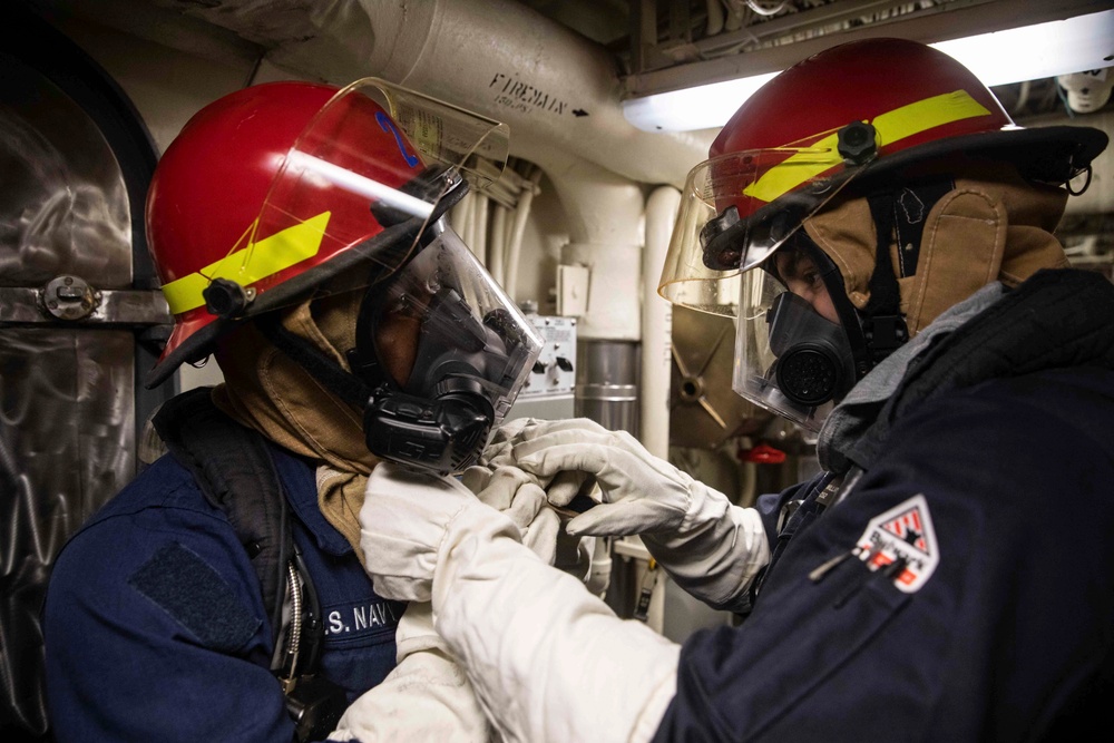 USS Ralph Johnson Conducts a Training Drill