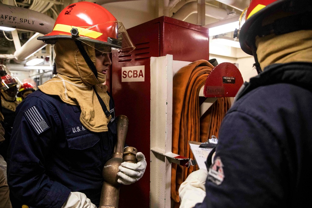 USS Ralph Johnson Conducts a Training Drill