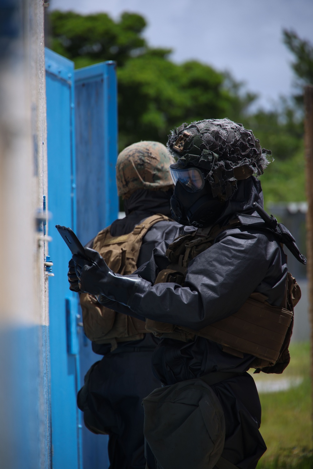 Marines Execute MOUT Clearing Procedures in Simulated CBRN Environment