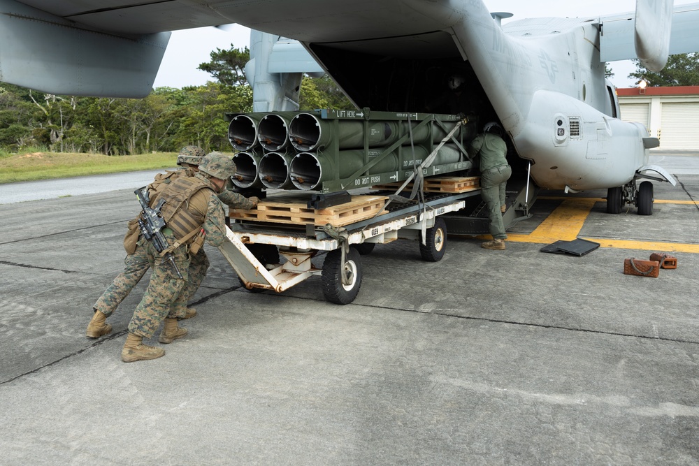 3/12 and VMM-265 Rehearse Aerial HIMARS Resupply