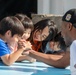 Arm wrestling with soldier