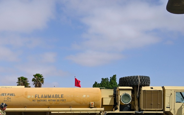 Loadmasters hot-pit refuel at African Lion 24
