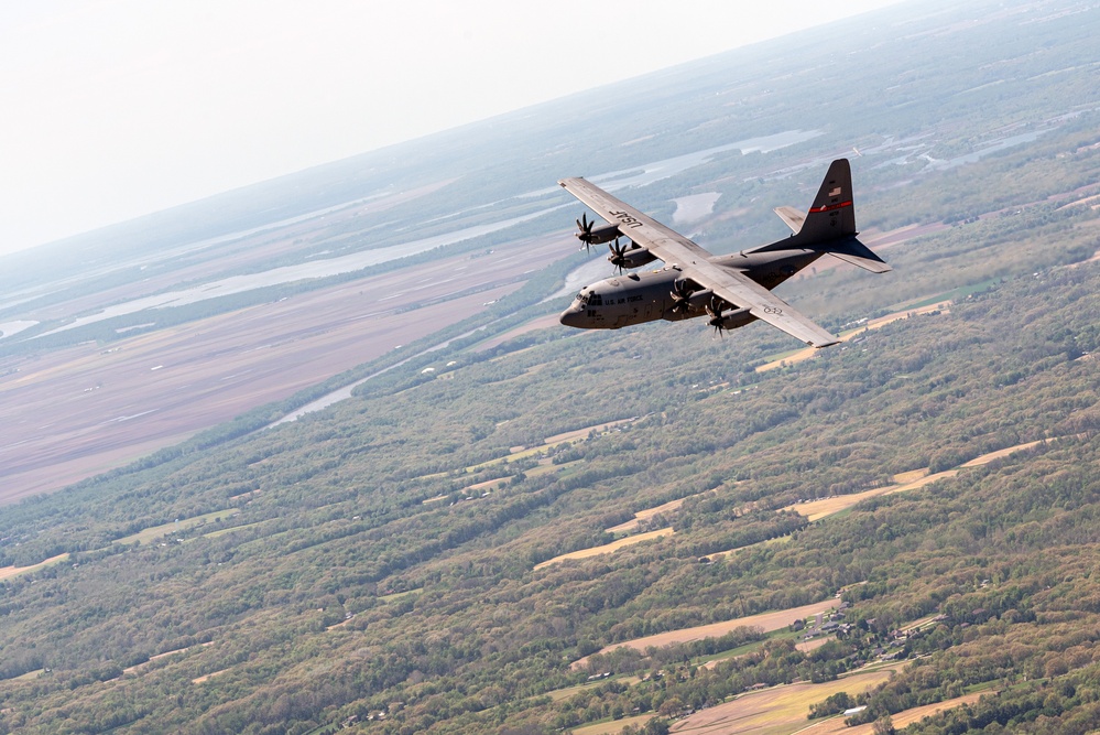 182nd Airlift Wing C-130H Hercules training sortie over Peoria, Ill., April 30, 2024