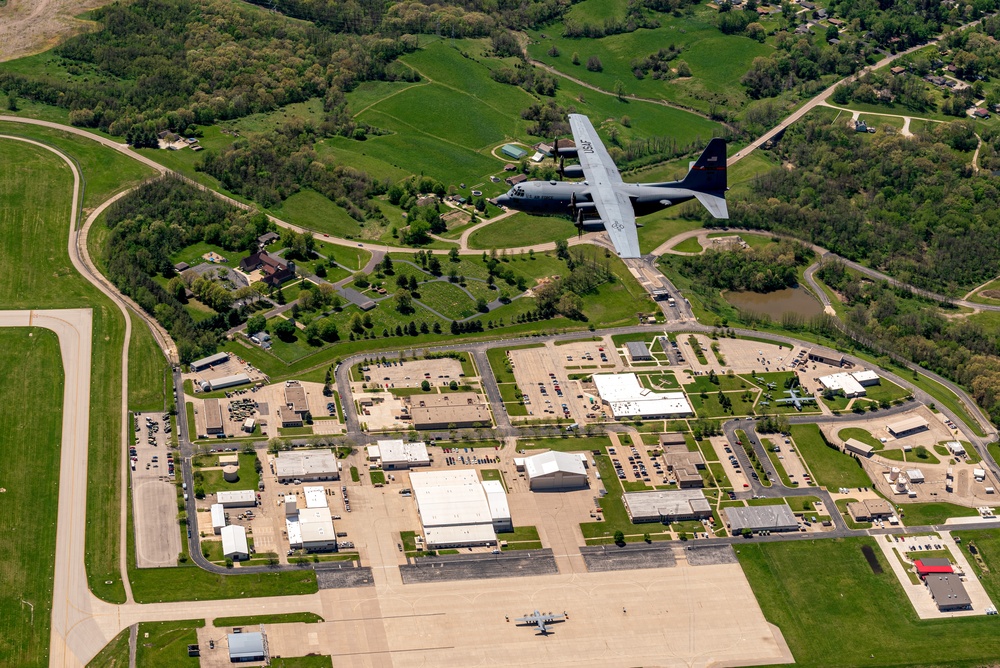 C-130H Hercules flyover of 182nd Airlift Wing in Peoria, Ill., April 30, 2024