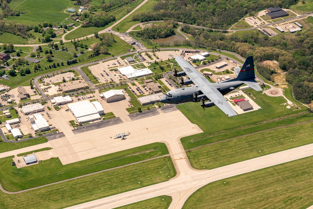 C-130H Hercules flyover of 182nd Airlift Wing in Peoria, Ill., April 30, 2024