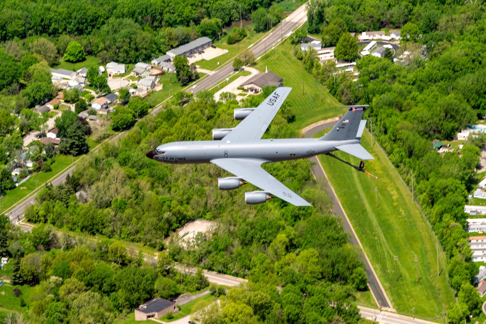 Illinois Air National Guard KC-135R Stratotanker over Springfield, Ill., May 1, 2024