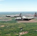 Illinois Air National Guard C-130H Hercules and KC-135R Stratotanker fly over Springfield, Ill., May 1, 2024