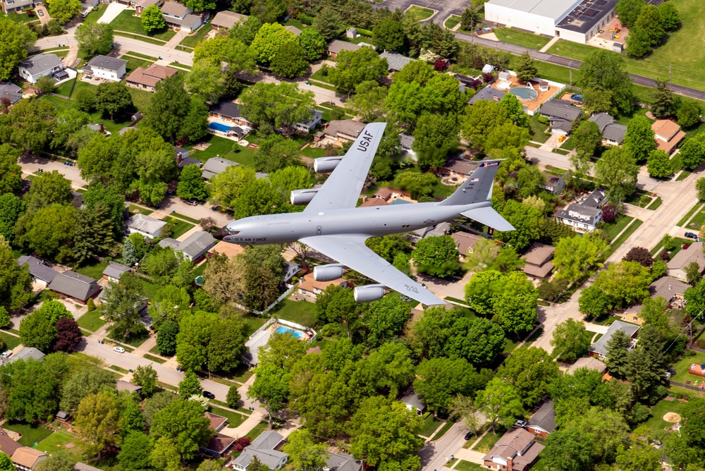 Illinois Air National Guard KC-135R Stratotanker over Springfield, Ill., May 1, 2024