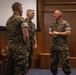 U.S. Marines with MCOTEA host a change of command ceremony