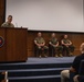 U.S. Marines with MCOTEA host a change of command ceremony