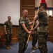 U.S. Marines with MCOTEA host a change of command ceremony