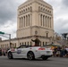 Hoosier National Guardsmen march alongside racers during the 500 Festival Parade