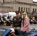 Hoosier National Guardsmen march alongside racers during the 500 Festival Parade