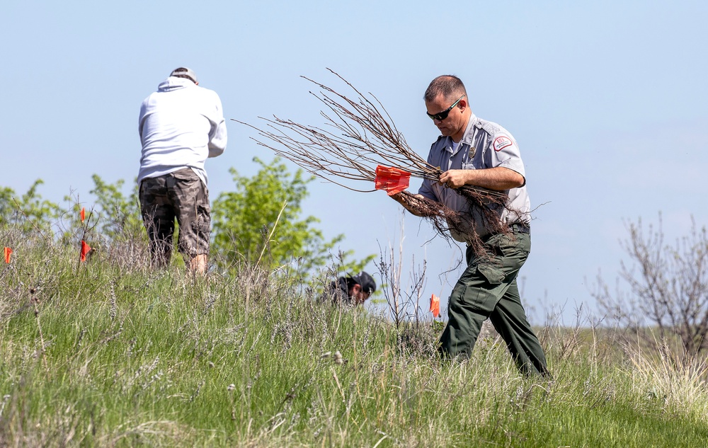 Omaha District partners with WOZU group to plant native vegetation near Standing Rock bike trails