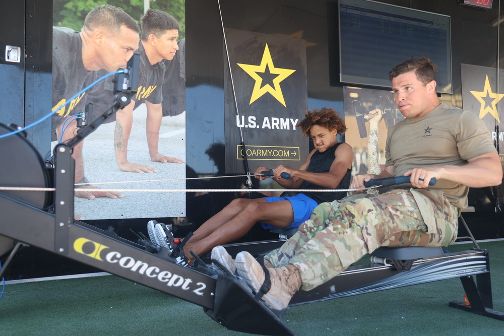 Army Warrior Fitness Team supports Army Village in Miami.