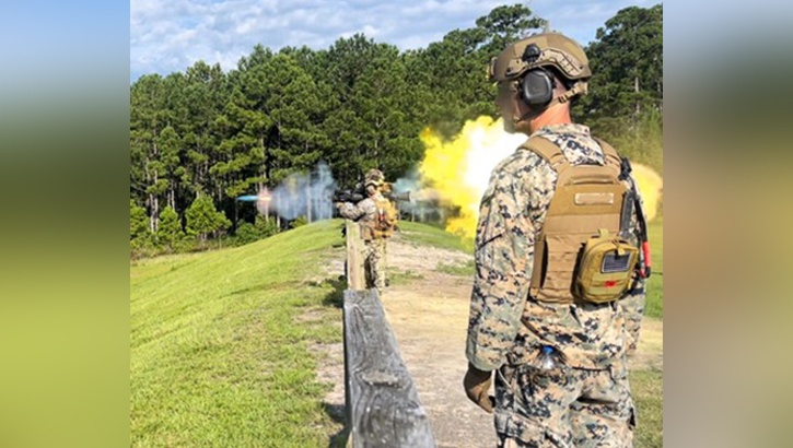 U.S. Marine Corps Fire the M3A1 Multi-Role Anti-Armor Anti-Personnel Weapons System During Training