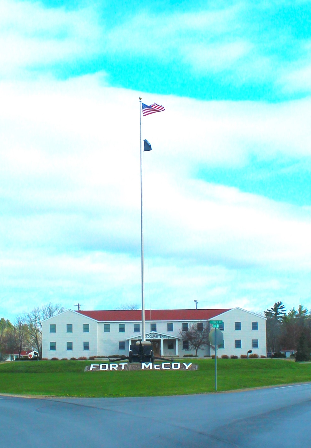 American Flag and Fort McCoy