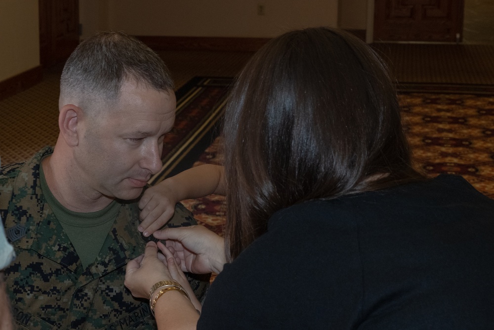 Master Sgt. Sean M. Denson gets promoted to master gunnery sergeant