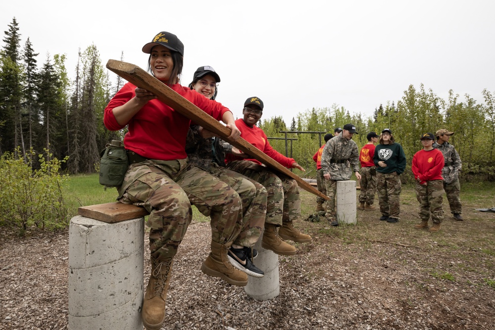 Junior Reserve Officer Training Corps cadets visit JBER Cadet Leadership Challenge camp