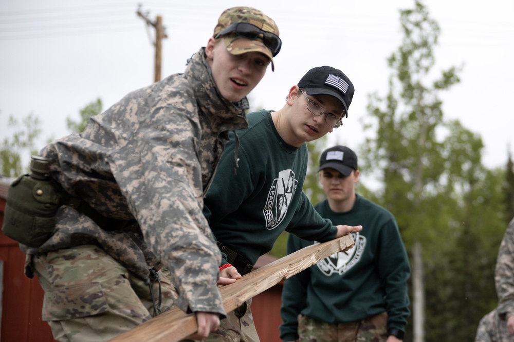 Junior Reserve Officer Training Corps cadets visit JBER Cadet Leadership Challenge camp