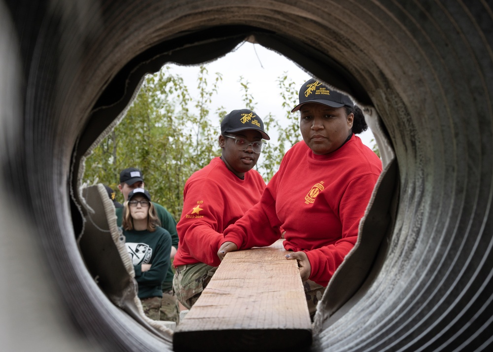 Junior Reserve Officer Training Corps cadets visit JBER Cadet Leadership Challenge camp