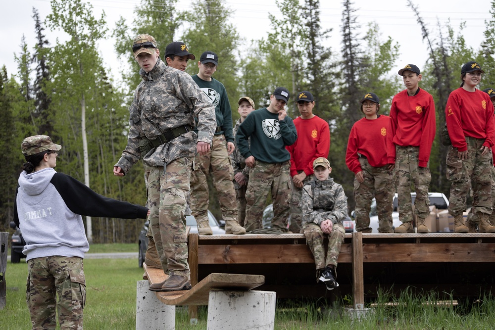 Junior Reserve Officer Training Corps cadets visit JBER Cadet Leadership Challenge camp