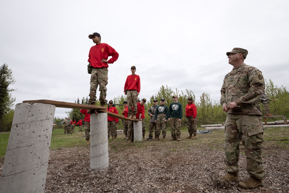 Junior Reserve Officer Training Corps cadets visit JBER Cadet Leadership Challenge camp